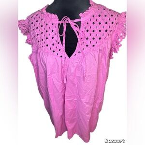 St. John's Bay Pink Eyelet Lace Chemise